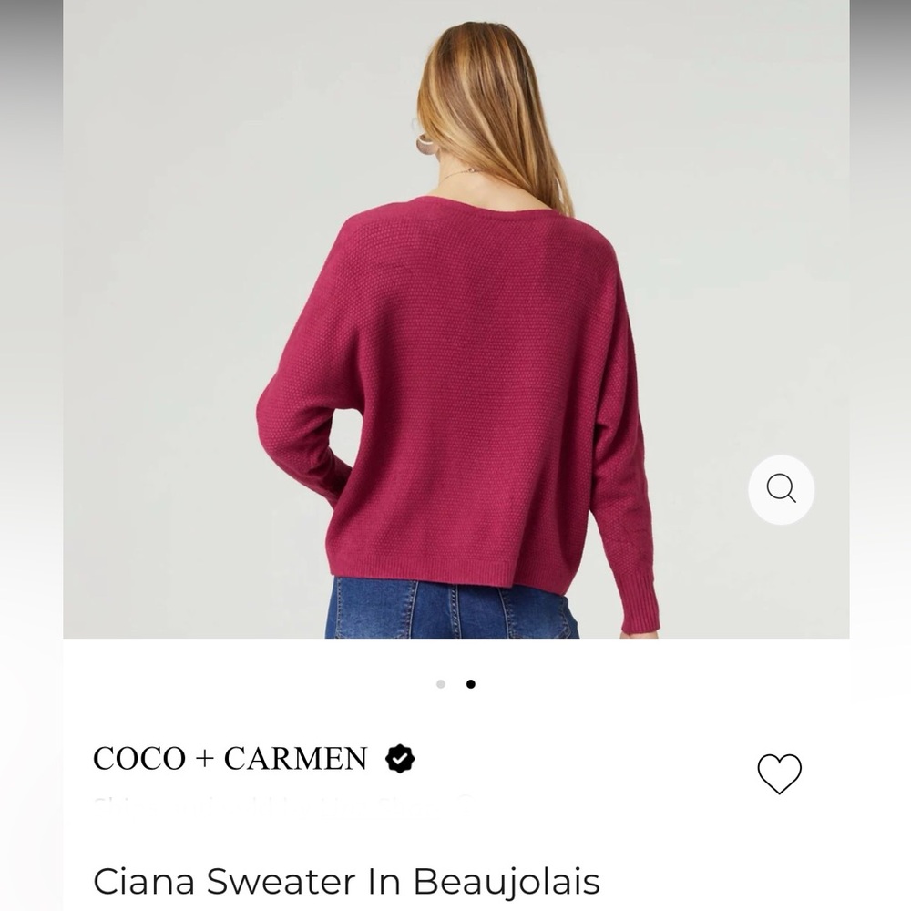 Coco + Carmen Relaxed Ciana pullover Sweater NWT - Picture 4 of 8